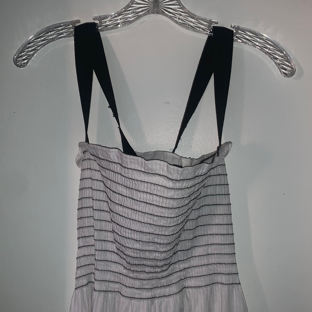 White with black dress